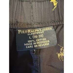 Polo Ralph Lauren Pajama Mens L Drawstring Navy Pony Sleep Lounge Shorts Cotton